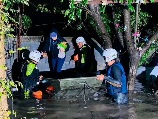 Gobernador de Tamaulipas evalúa daños por lluvias en Reynosa
