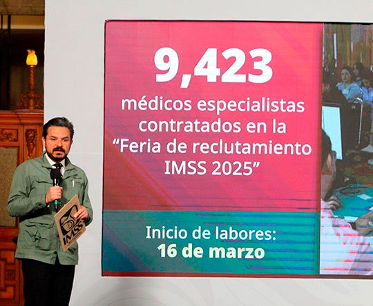 Contrata IMSS a 9 mil 423 mil médicas y médicos especialistas de 70 disciplinas en draft 2025: Zoé Robledo