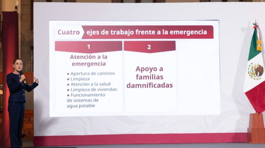 Sheinbaum presenta cuatro ejes para atender inundaciones