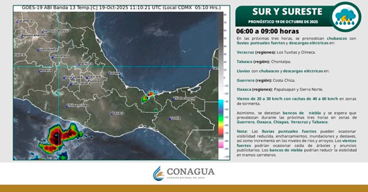 Pronostican lluvias muy fuertes en varios estados del país