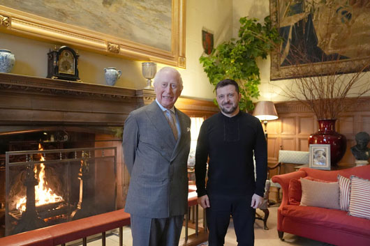 Tras la cumbre europea en Londres, el rey Carlos III recibió a Zelensky en su residencia de Sandringham