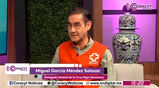 En entrevista para “Coracyt Noticias”, el Delegado Estatal de la Cruz Roja, Miguel García Méndez