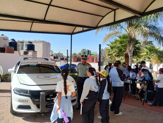 Guardia nacional imparte pláticas de prevención del delito y acoso escolar en el Estado de Tlaxcala