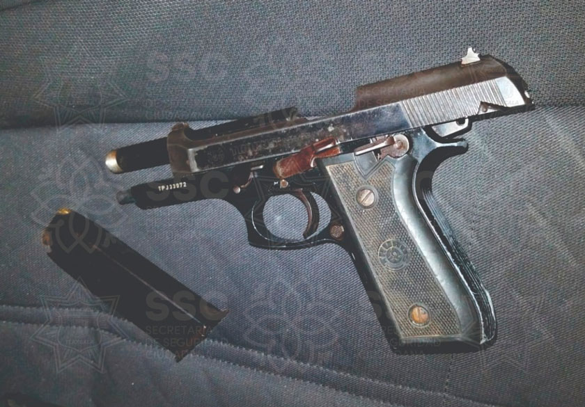 Detiene SSC a dos personas por portación de arma de fuego en Natívitas