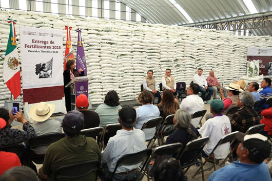 Entregarán más de 15 mil toneladas de fertilizante a 28 mil productores tlaxcaltecas