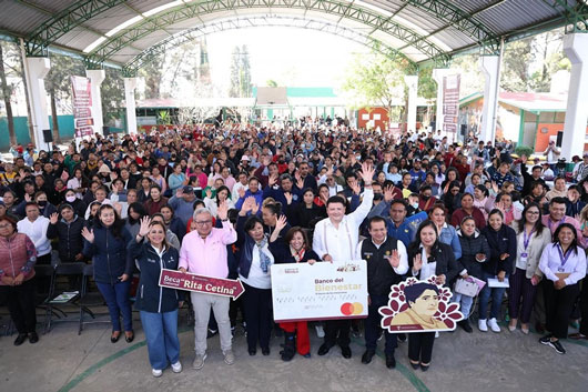 Recibieron estudiantes de secundaria tarjetas de la Beca “Rita Cetina” en Tlaltelulco 