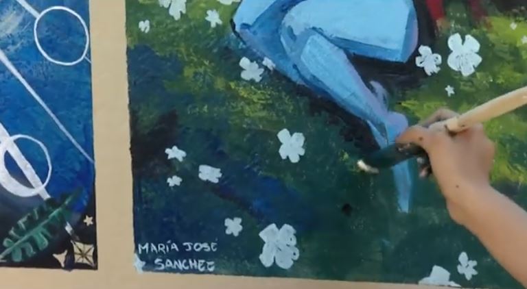 Jóvenes artistas participan en elaboración del Mural Feminista