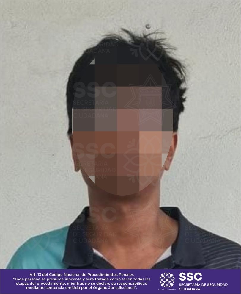 Detiene Secretaría de Seguridad Ciudadana a sujeto por posesión de marihuana en Amaxac