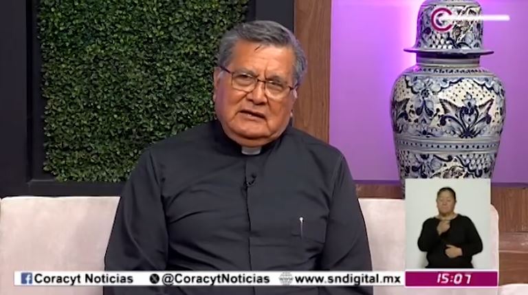 En entrevista. el rector de la Basílica de Nuestra Señora de Ocotlán, Elpidio Pérez Portilla