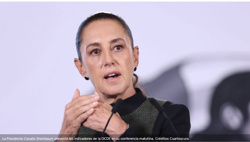 OCDE revela altos índices de confianza en el gobierno de la Presidenta Claudia Sheinbaum