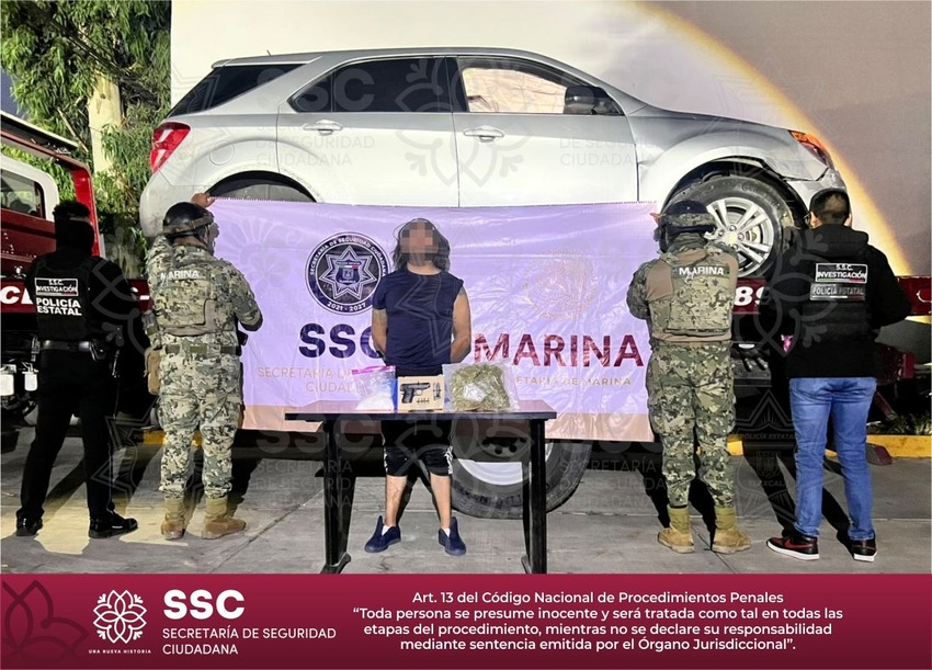 Detiene Secretaría de Seguridad Ciudadana a sujeto por portación de arma de fuego